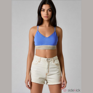 Offline by Aerie blue with striped detail,  spaghetti strap crop, size S, NWT